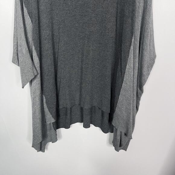 Eileen Fisher XLarge XL Two Tone Gray Colorblock Tunic Sweater VNeck Stretch - Picture 7 of 10